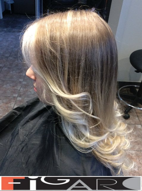 Icy Blonde Ombre Highlights FIGARO Hair salon 