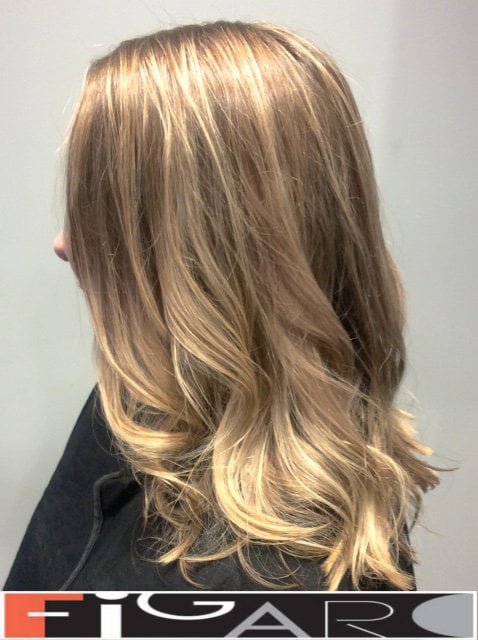 Icy Blonde Ombre Highlights Hair by Figaro Salon