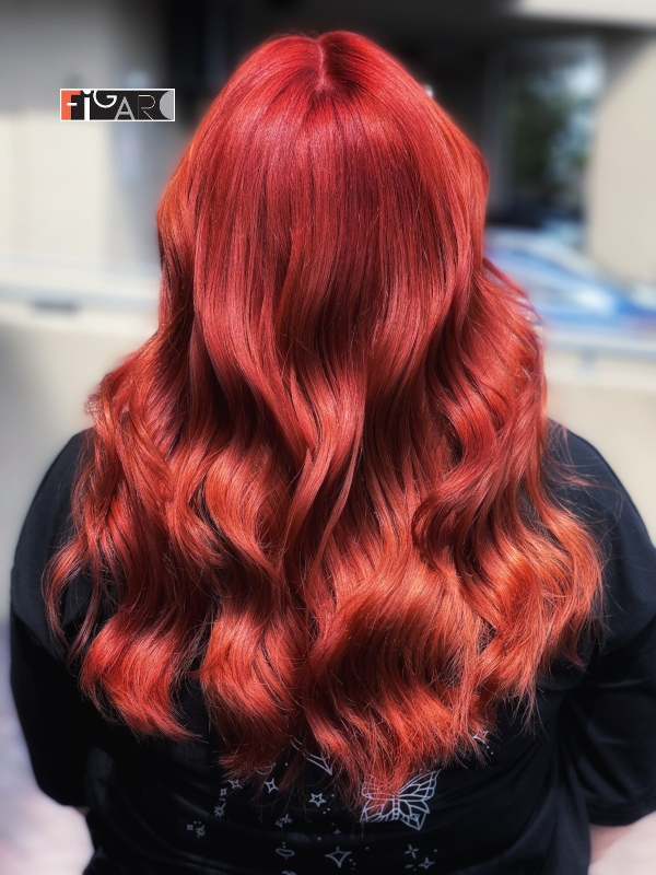 Copper Red Balayage by Figaro salon Team 2023