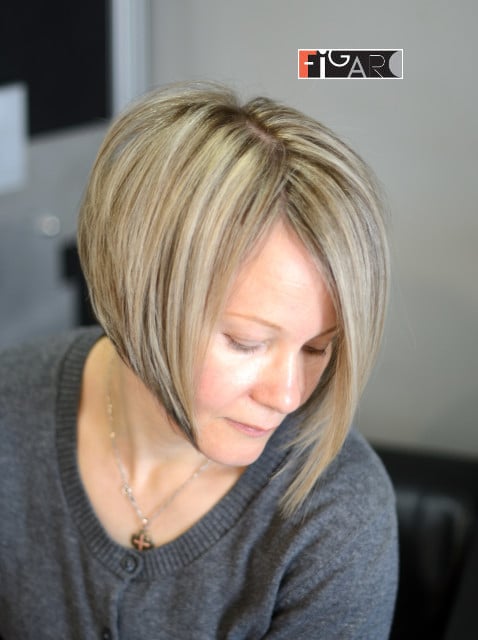 A Line Bob Cut blond color