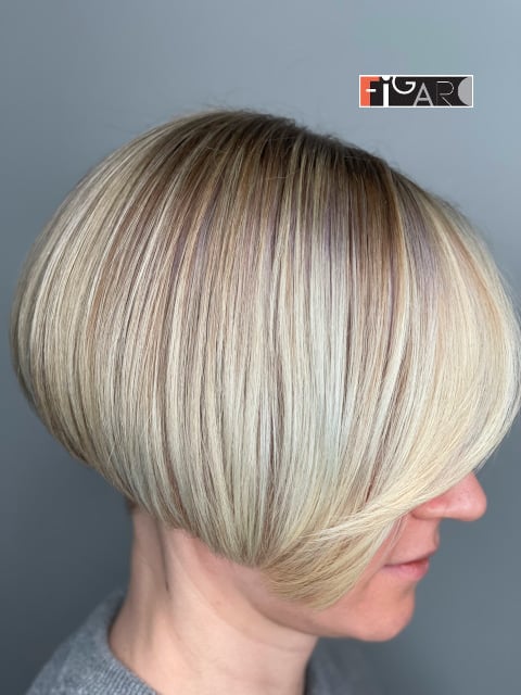 Bobcut w. Air Touch 2023 by Award winning Figaro Salon-BEST in Toronto.