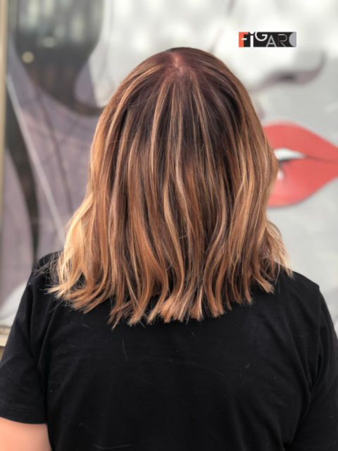 2020 Balayage highlights by Award winning Figaro Salon in Toronto.