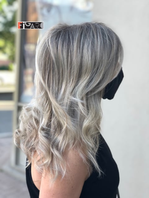 2020 Balayage highlights by Award winning Figaro Salon in Toronto.