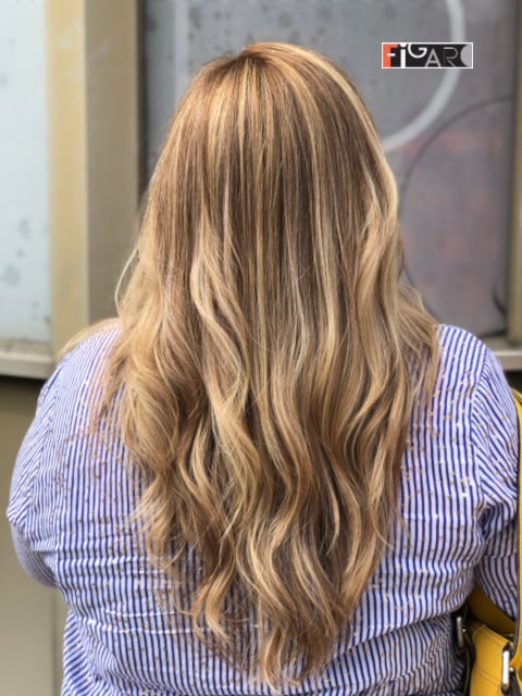 2020 Balayage highlights by Award winning Figaro Salon in Toronto.