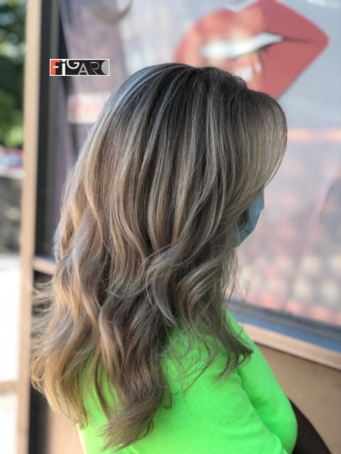 2020 Balayage highlights by Award winning Figaro Salon in Toronto.