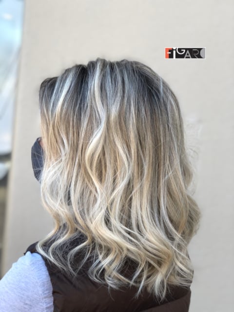 2020 Balayage highlights by Award winning Figaro Salon in Toronto.