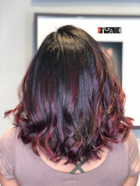 2020 Balayage highlights by Award winning Figaro Salon in Toronto.