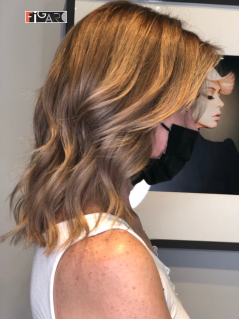 2020 Balayage highlights by Award winning Figaro Salon in Toronto.