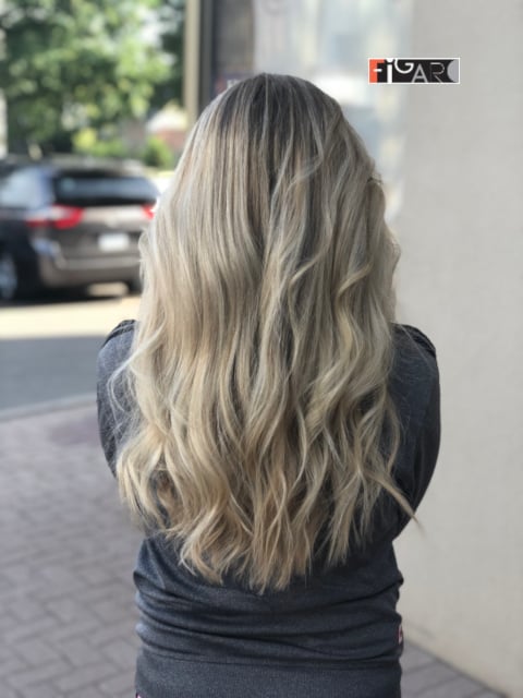 2020 Balayage highlights by Award winning Figaro Salon in Toronto.