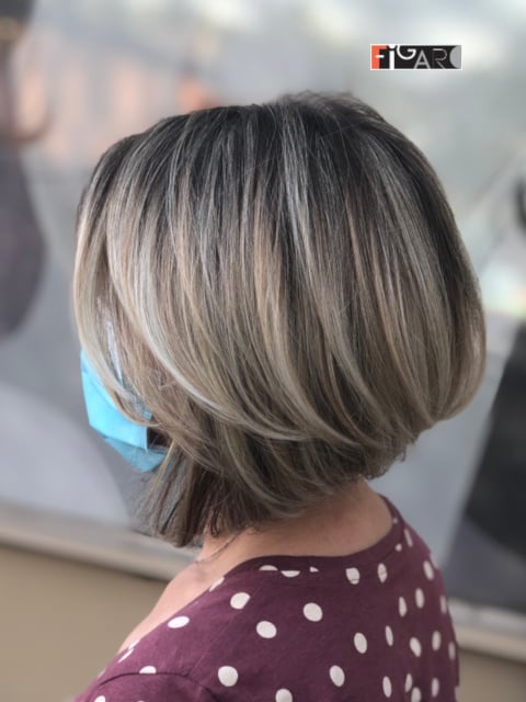 2020 Balayage highlights by Award winning Figaro Salon in Toronto.