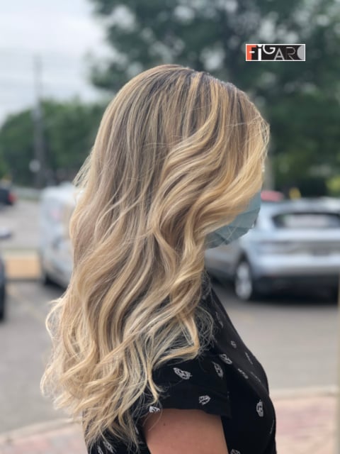 2020 Balayage highlights by Award winning Figaro Salon in Toronto.