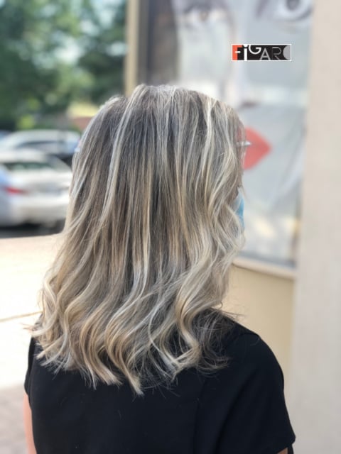 2020 Balayage highlights by Award winning Figaro Salon in Toronto.