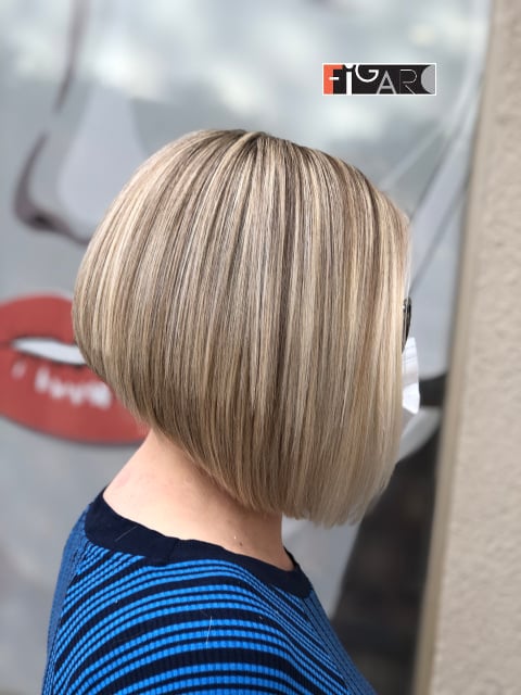 2020 Bob Cut Caramel Balayage by Figaro Salon