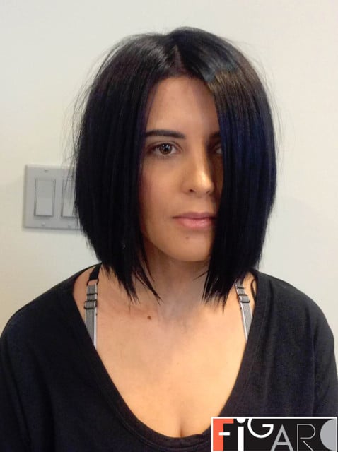 Graduated Bob Cut Dark Brown Hair by Figaro Salon delivering best haircuts for women