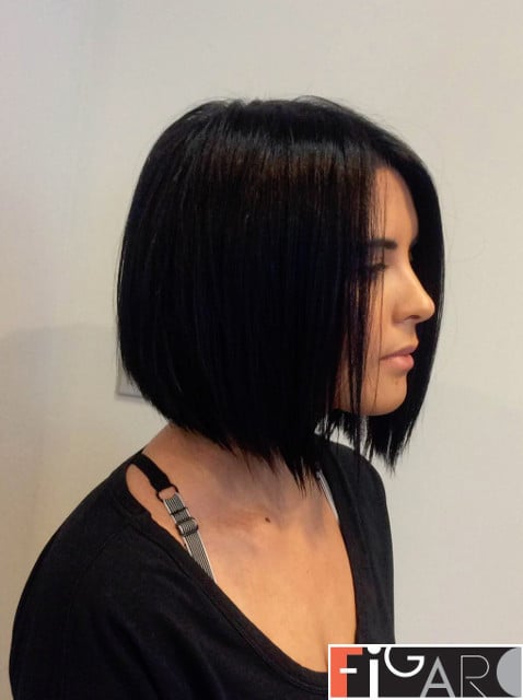 Graduated Bob Cut Dark Brown Hair by Figaro Salon delivering best haircuts for women