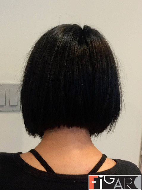 Graduated Bob Cut Dark Brown Hair by Figaro Salon delivering best haircuts for women