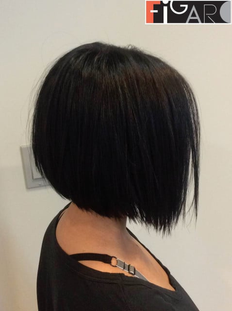 Graduated Bob Cut Dark Brown Hair by Figaro Salon delivering best haircuts for women