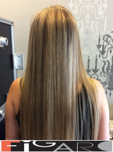 Blonde Highlights Long Hair by Award winning  Figaro Salon-BEST in Toronto.