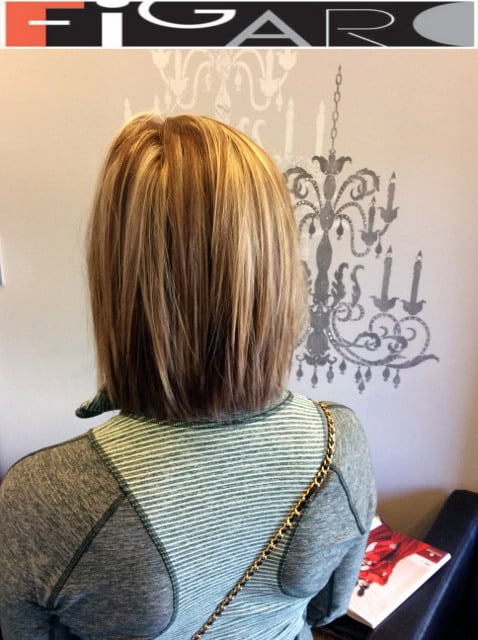 Highlights Lowlights Lob Cut by Figaro Salon-BEST in Toronto.