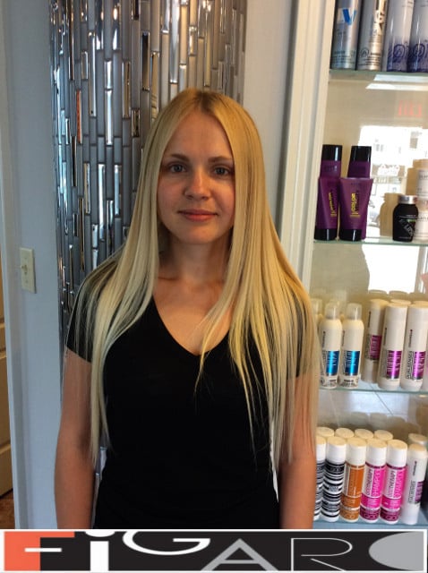Light Blond layered Hair by Figaro Hair Salon Toronto