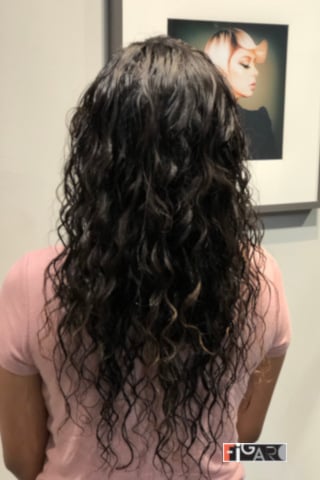 Spiral perm on Long asian Hair done 2020 figaro salon
