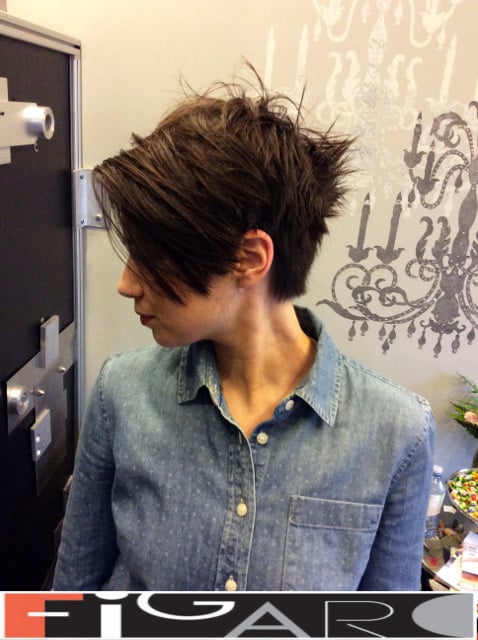 Asymmetrical Pixie by Figaro salon team