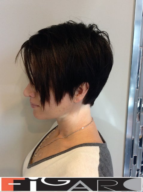 Short Asymmetrical Pixie by Figaro salon team