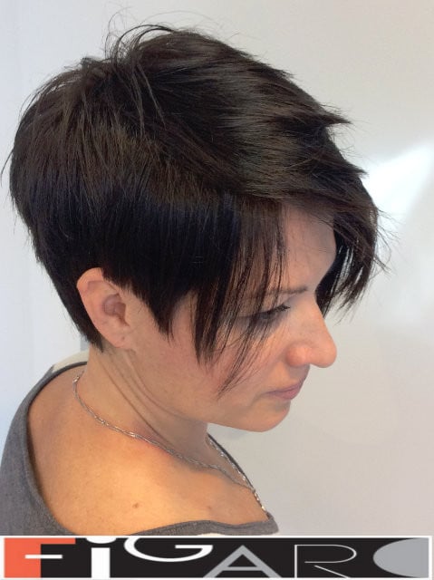 Short Asymmetrical Pixie by Figaro salon team