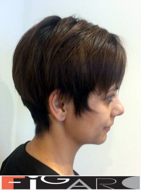 Short pixie hair cut for Brunette