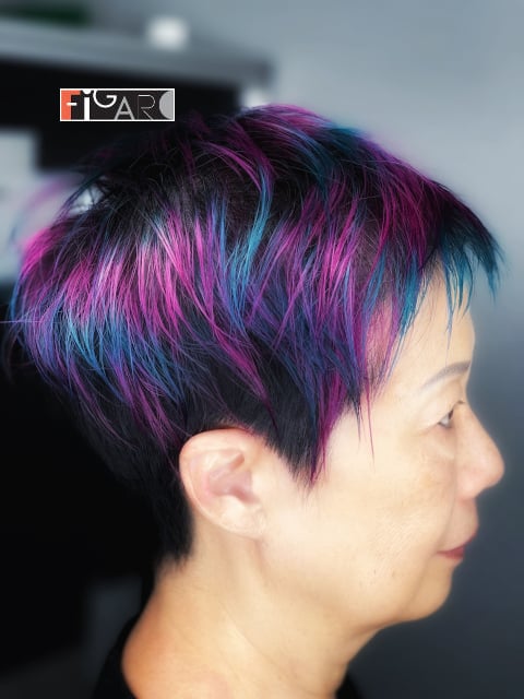 Short cut for Women Creative colors by Figaro - BEST TORONTO's HAIR SALON