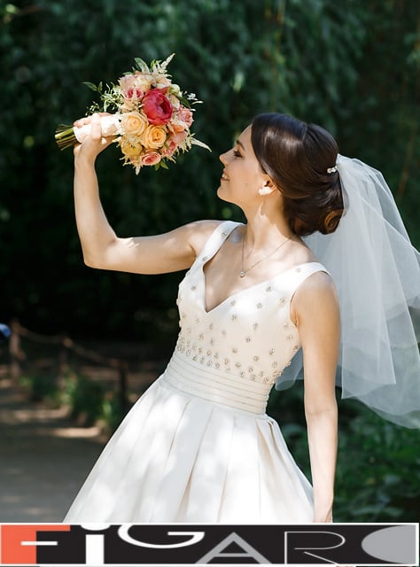 Bridal Low Updos with Veil by Figaro - Best Toronto's hair Salon